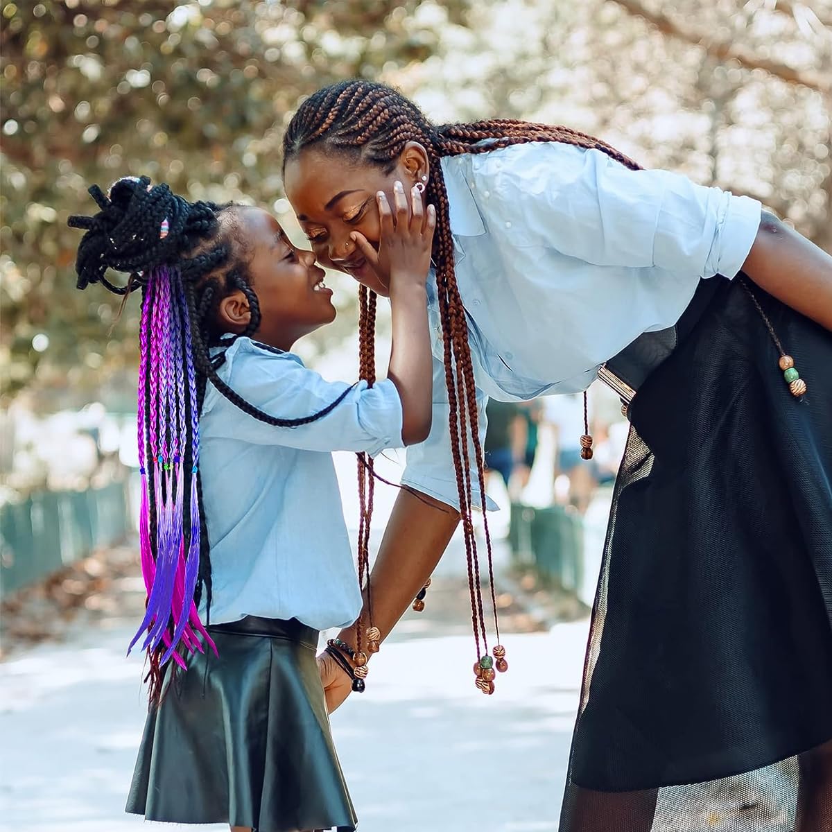 SANNIDHI Hair Extensions for Girls and Women featuring 12pcs 17in Braided Synthetic Strands