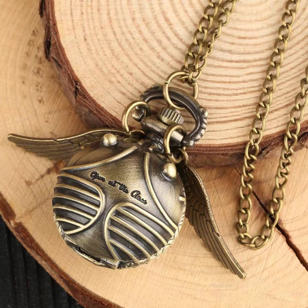 SANNIDHI Pocket Watch Vintage Quartz Analog with Chain Necklace for Men and Women