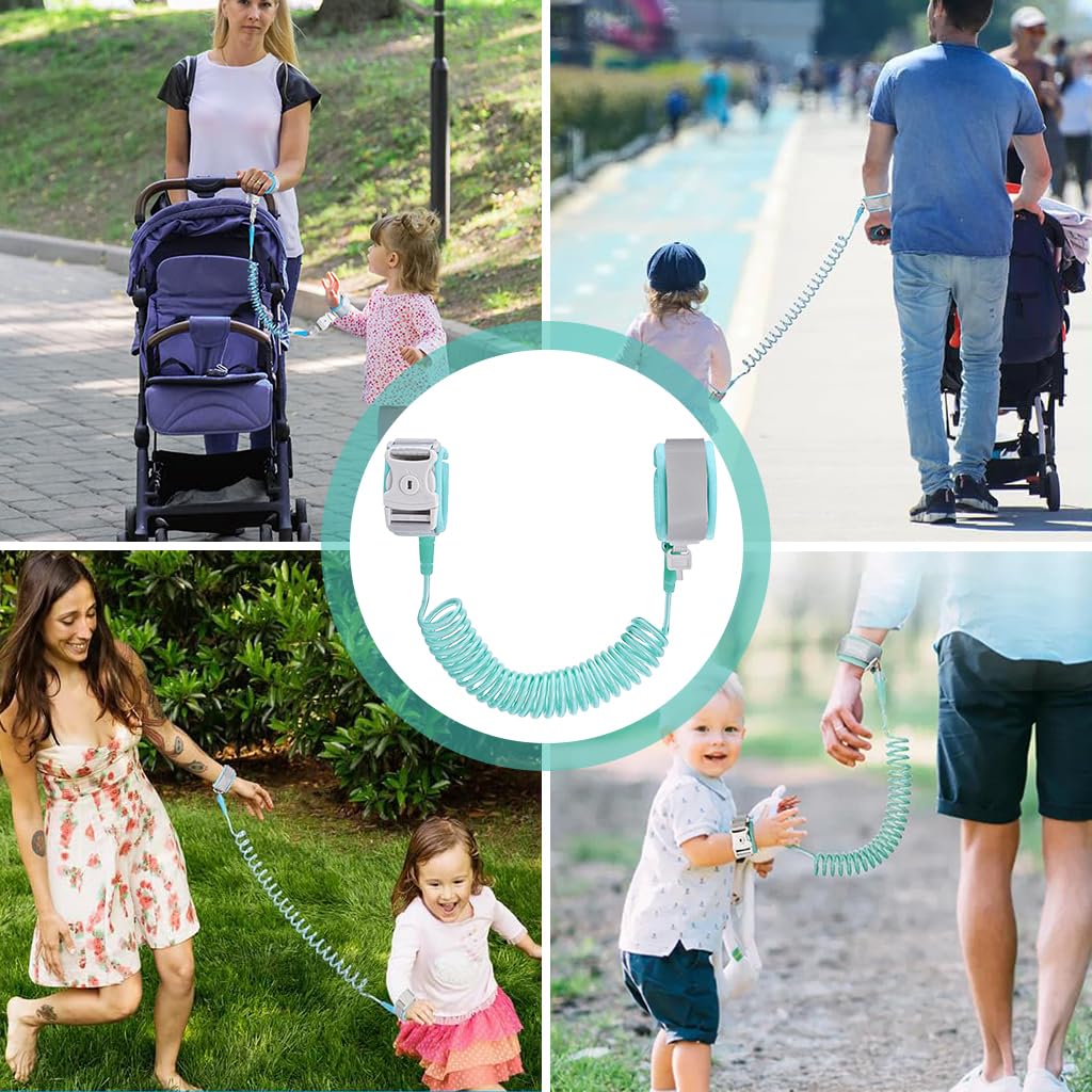 SNOWIE SOFT® Anti Lost Wrist Link, Toddler Walking Leash with Anti-open Lock, 360 Degree Swivel Wrist Design Elastic 6.6ft Child Wrist Leash, Kids Leash for Supermarket Mall Airport Amusement Park