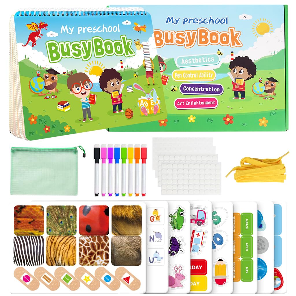 SNOWIE SOFT Child Busy Book for Preschool Learning with 3D Stickers and Tracing Activities