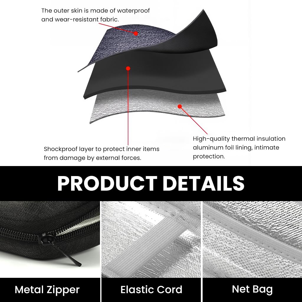 HANNEA Men's Razor Storage Case for Travel with Waterproof Liner and Elastic Band | EVA Hard Shell Pouch