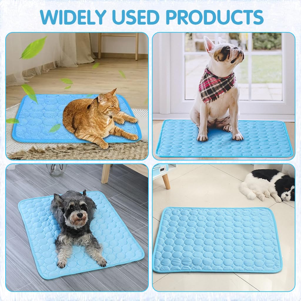 Qpets® 1Pcs Summer Cool Mat for Small Pet Ice Silk Comfortable Summer Cool Mat 15.7x11.8 Inches Summer Cooling Mat Pet House Cool Mat for Rabbit, Guinea Pigs, Hamsters, Kitties, Puppies