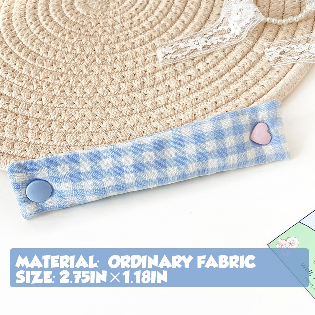 ZIBUYU Travel Cable Organizer Strap for Chargers with 7 cm Compact Size and Snap Closure | Padded Cotton Check Fabric Cord Holder