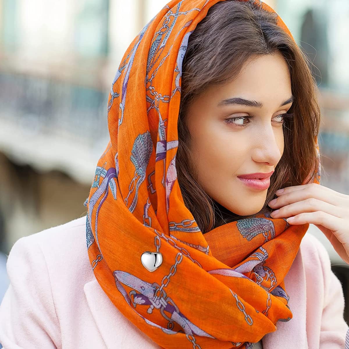 MAYCREATE Glossy Clothing Scarf Pins Set featuring Strong Magnets and 4 Color Options | 8pcs