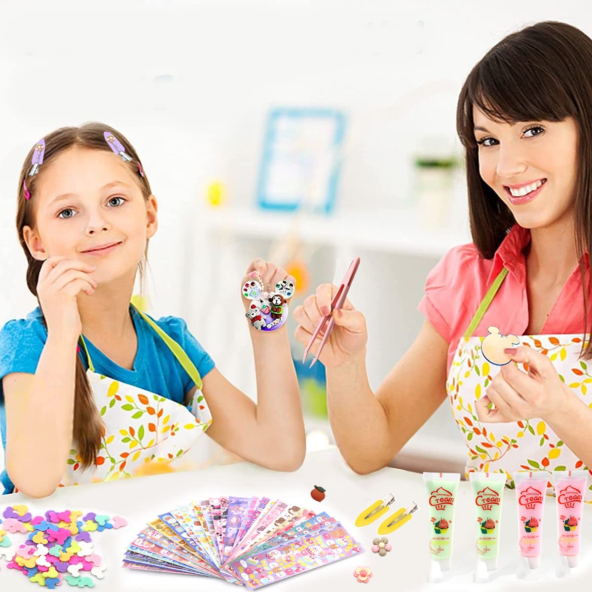 HASTHIP Children's 3D Stickers Set for DIY Crafts with 193 pcs and Cream Glue Kit | Gift for Girls