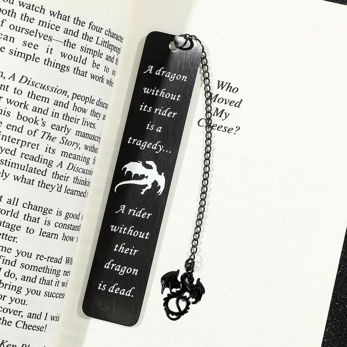 Climberty Fourth Wing Bookmark with Flying Dragon Design and Tassel Stainless Steel Gift