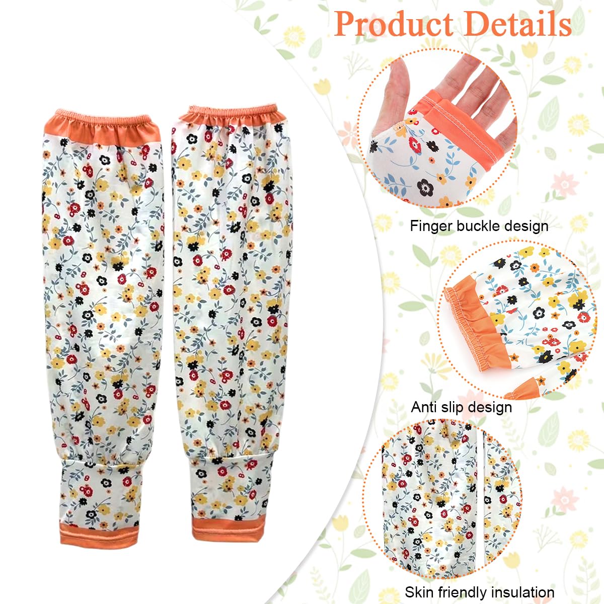 SANNIDHI Arm Sleeves for Women with Thumb Hole and Anti Slip Cuff | 2 Pairs UV Sun Protection