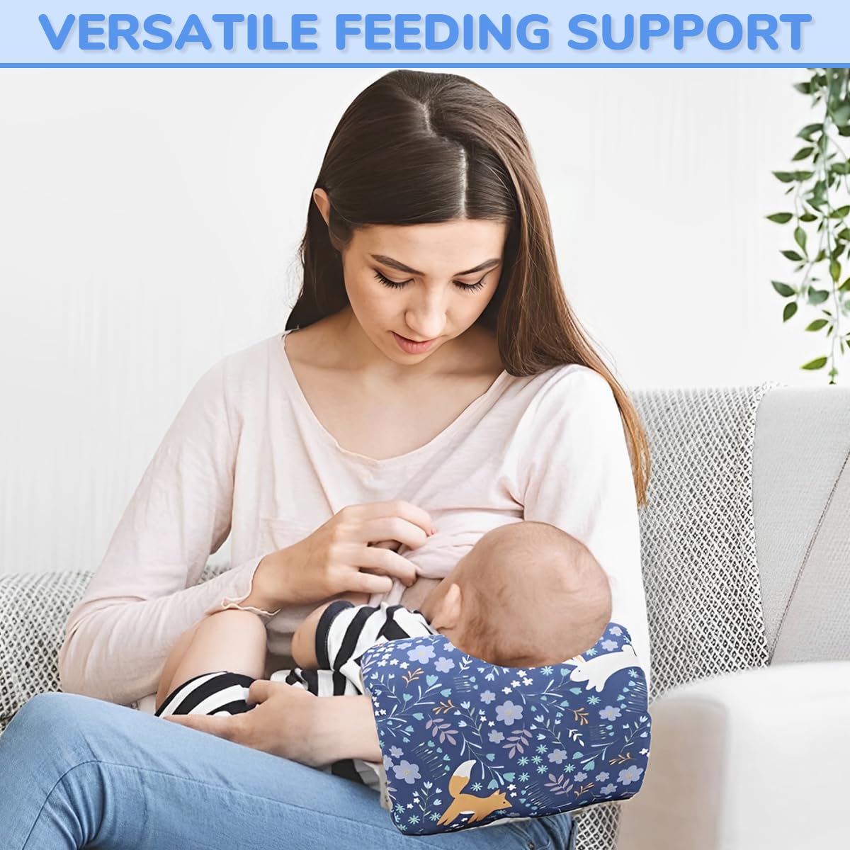 Breastfeeding Baby Pillow for Mother Arm Support featuring Soft Cotton Fabric 23x18cm
