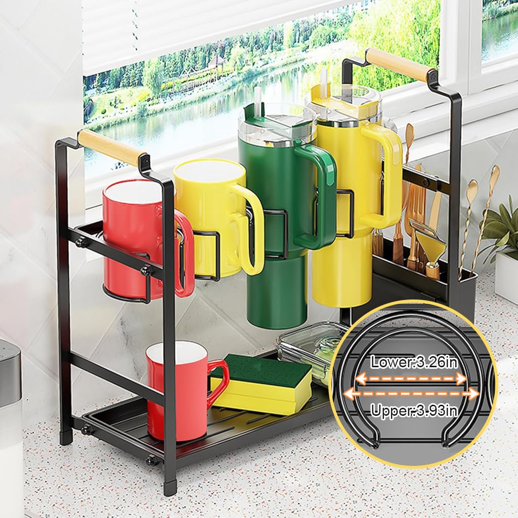 Supvox Water Bottle Holder for Stanley 40 oz Tumbler with Double Layer Carbon Steel Frame | 46x19.2x41 cm Kitchen and Bar Organizer