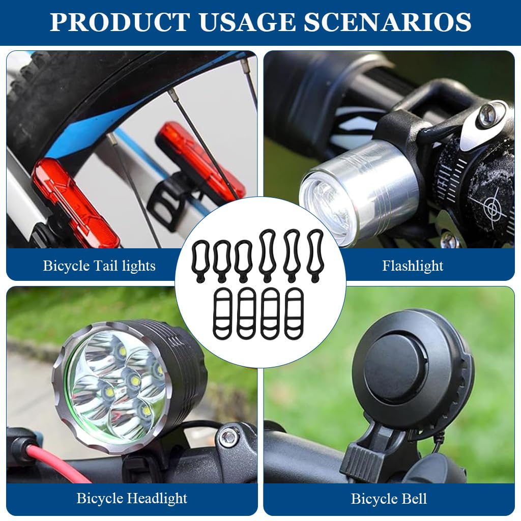 Proberos Bicycle Silicone Bands for Bike Lights and Phones featuring Elastic Rubber Grip | 10Pcs