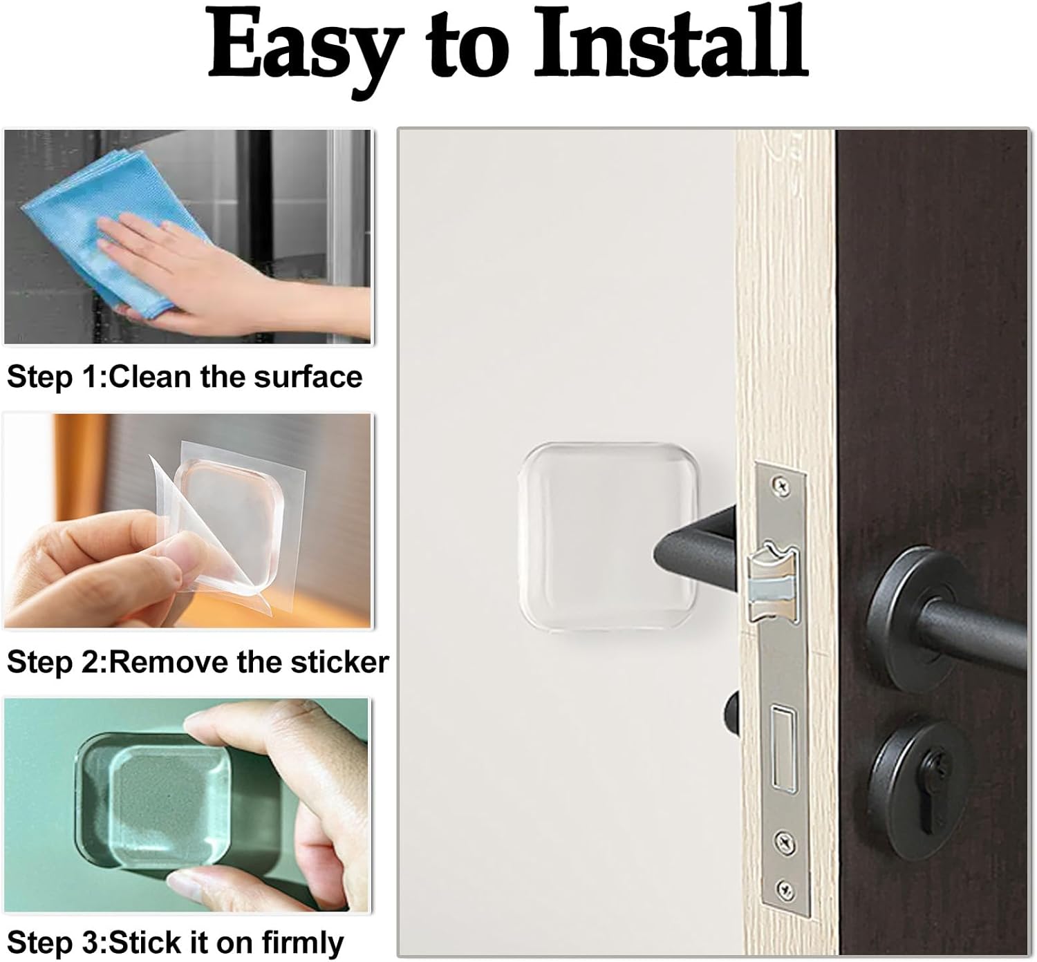 ZIBUYU® Door Stopper for Home Rubber Clear Bumper Stopers Wall Protector Square Gel Buffer Self-Adhesive Use Glass Table Tiles Office Furniture Accessories 18PCS