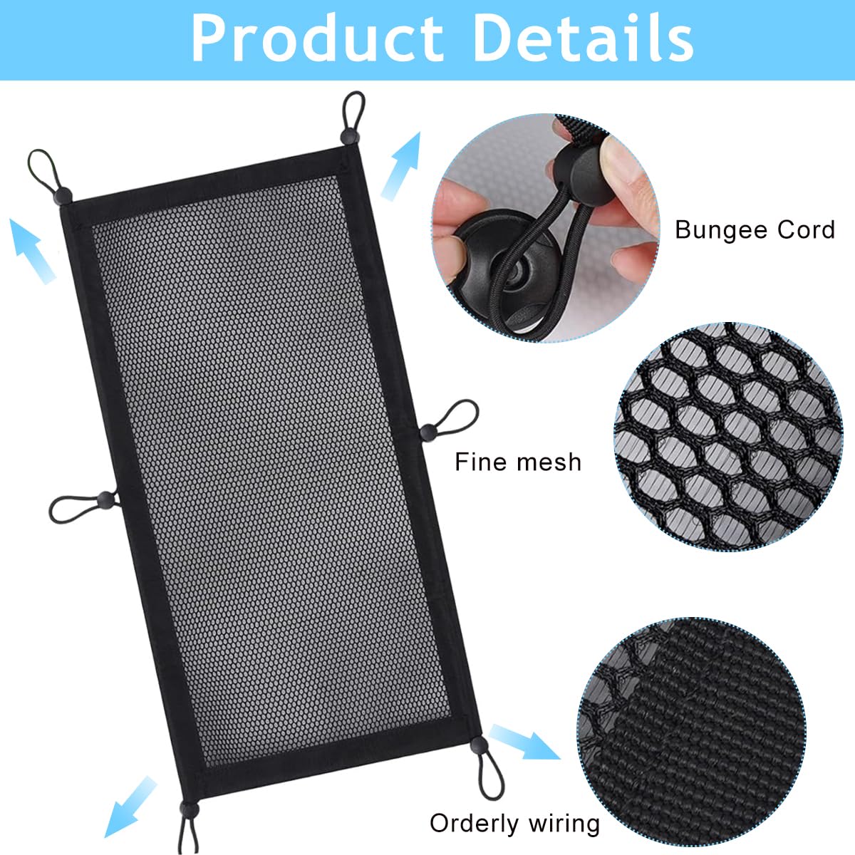 HASTHIP Under Desk Organizer Mesh Net for Cable Management featuring Six Drawstrings and 20x10 in Nylon Storage | Ideal for Home Office