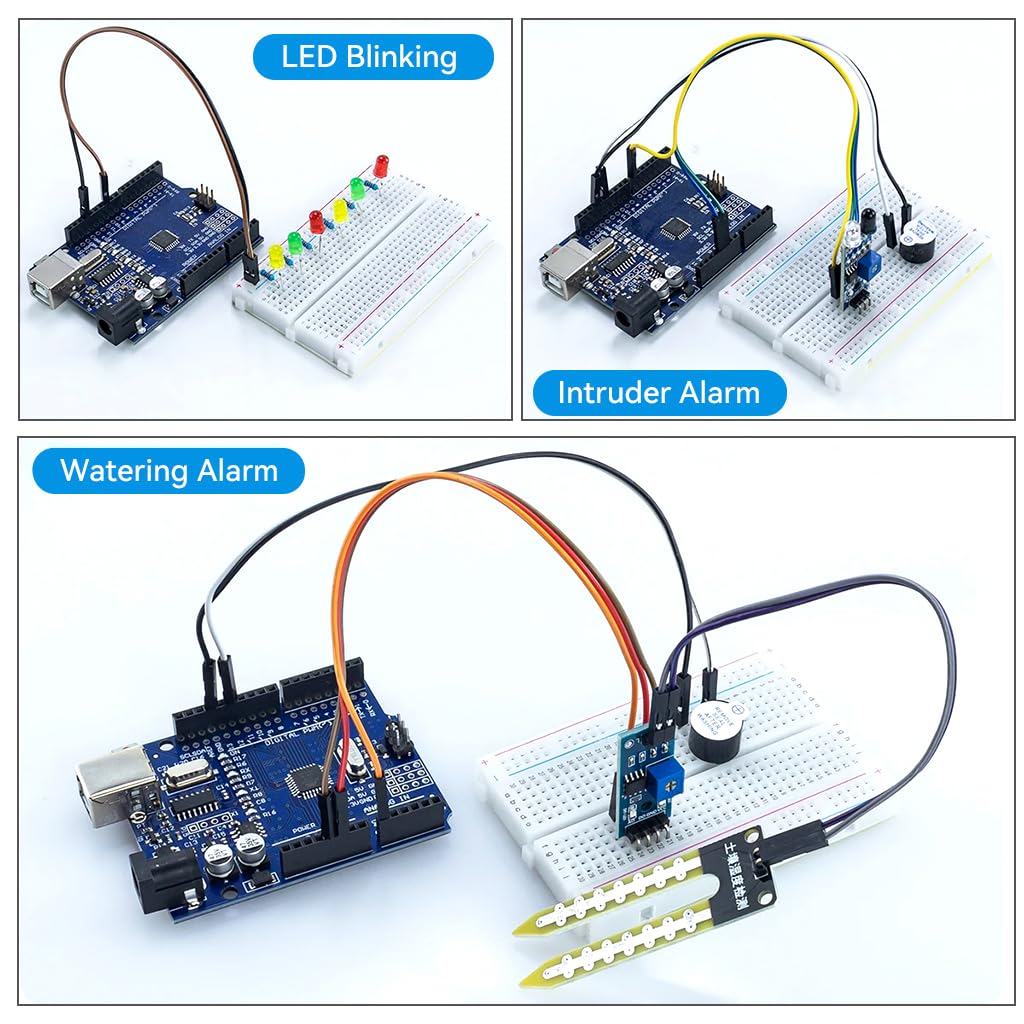 Serplex UNO Starter Kit for Learning and Prototyping with 400 Hole Breadboard & Sensors