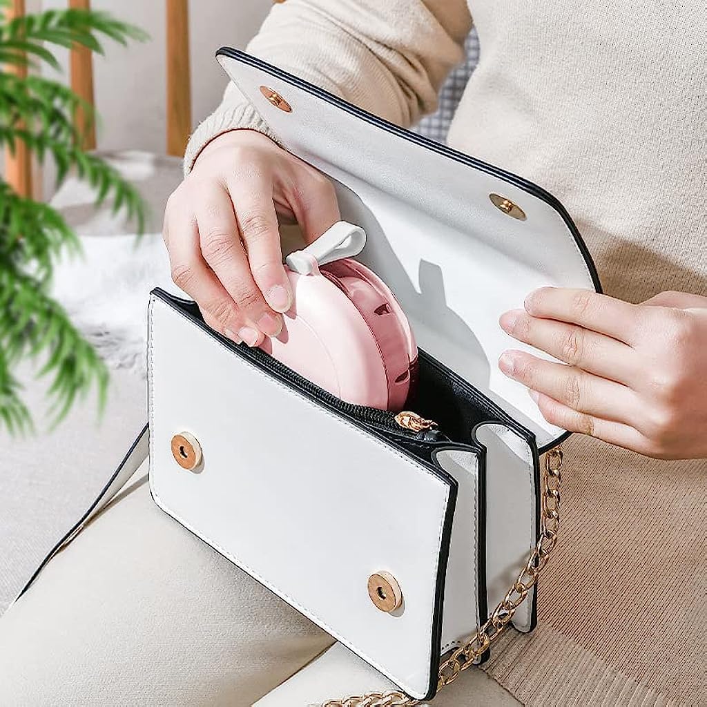 HANNEA Portable Denture Case for Travel with Built In Strainer and Mirror, 95×95×50mm Pink