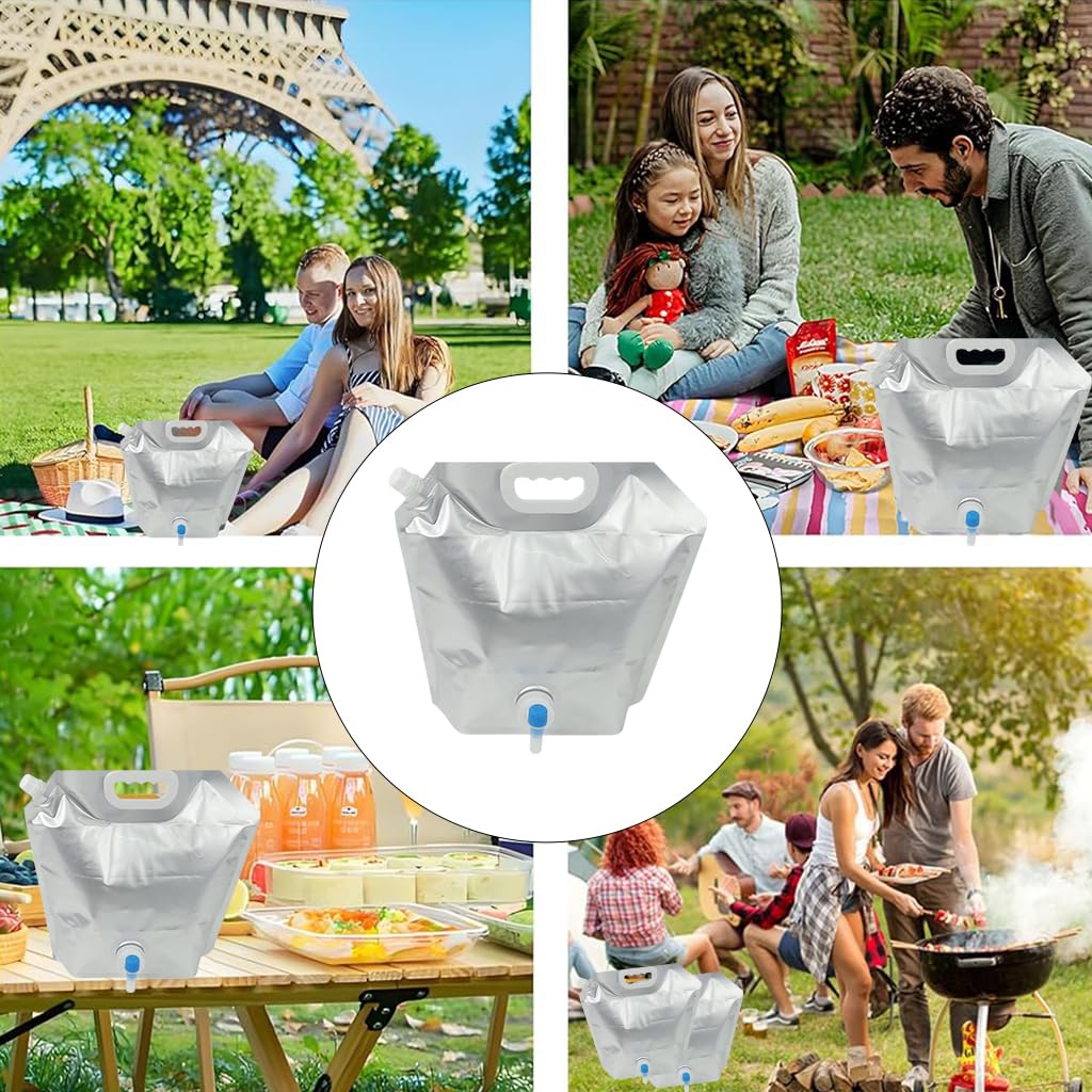 ZIBUYU Water Storage Bag for Travel and Hiking with Double Sealed Valve 5L BPA Free TPU