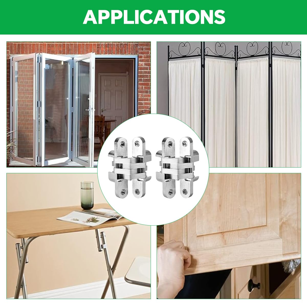 Serplex Hidden Door Hinges for 25mm Doors with Quiet Operation and Alloy Steel Build | 2Pcs Set