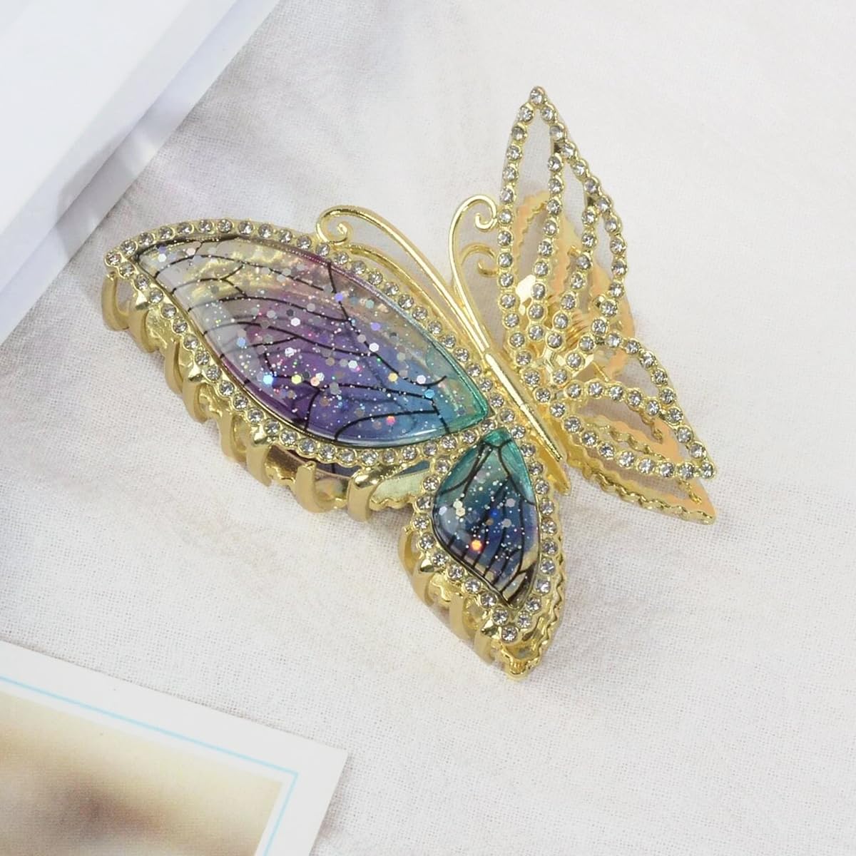 PALAY Butterfly Hair Claw Clips for Women featuring Sparkly Rhinestones and Metal Design | Elegant Gift