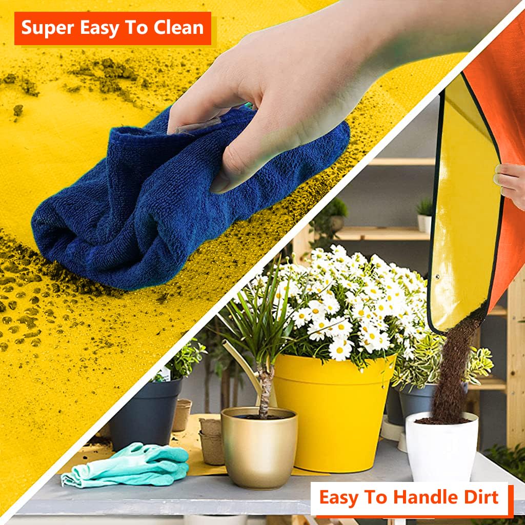 HASTHIP Gardening Mat for Indoor Plant Care featuring Metal Copper Buttons and 100×100cm Waterproof PE Design