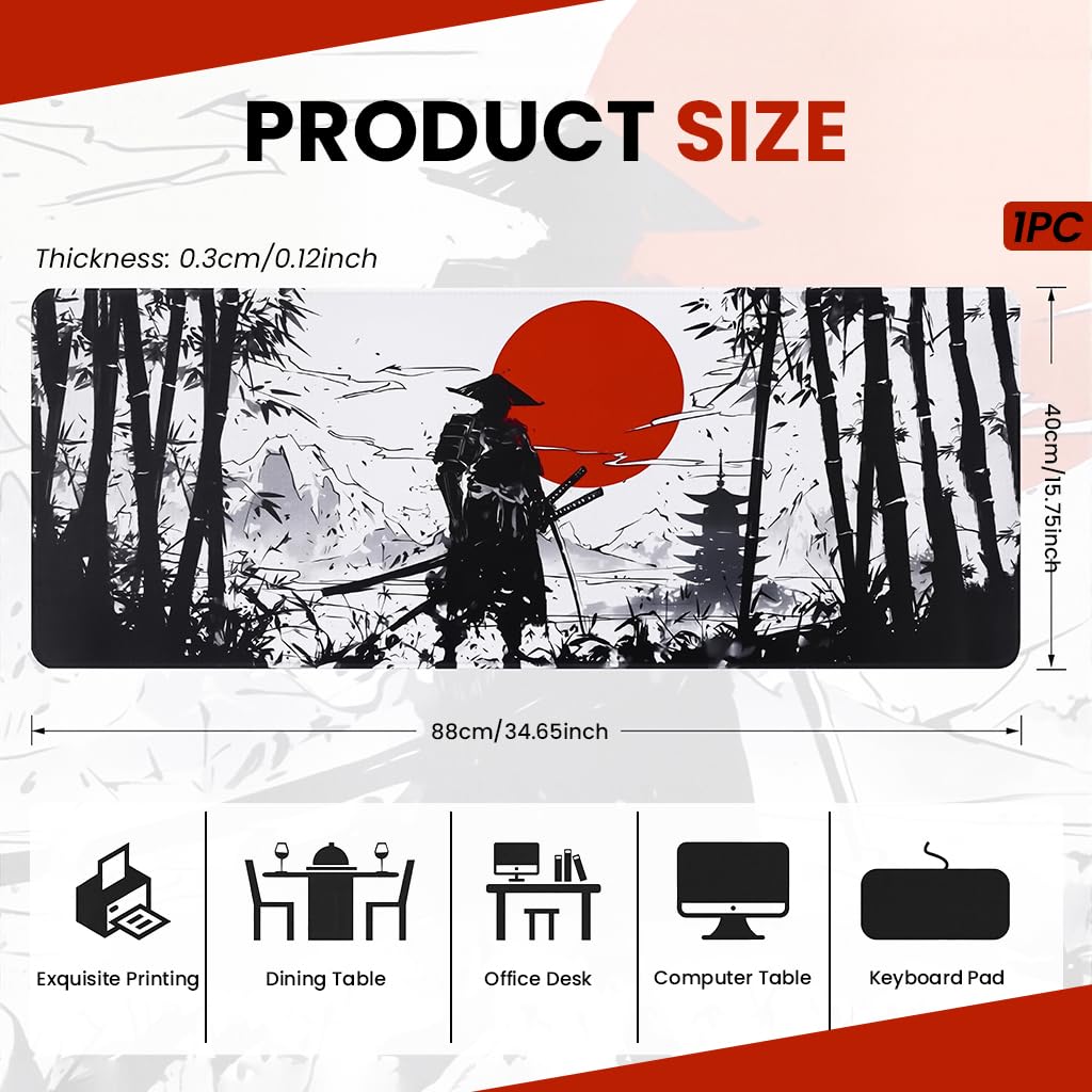 ZORBES Mouse Pad Keyboard Mat for Home and Office with 35.4x15.7 in Size | Non Slip Rubber Base and Smooth Surface