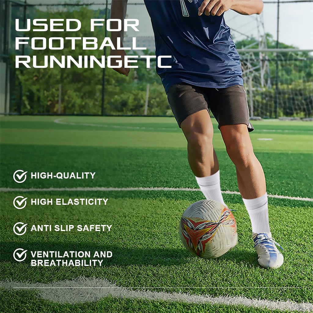 PROBEROS Football Socks for Soccer and Running with Rubber Anti Slip Grip | Breathable Compression Fit