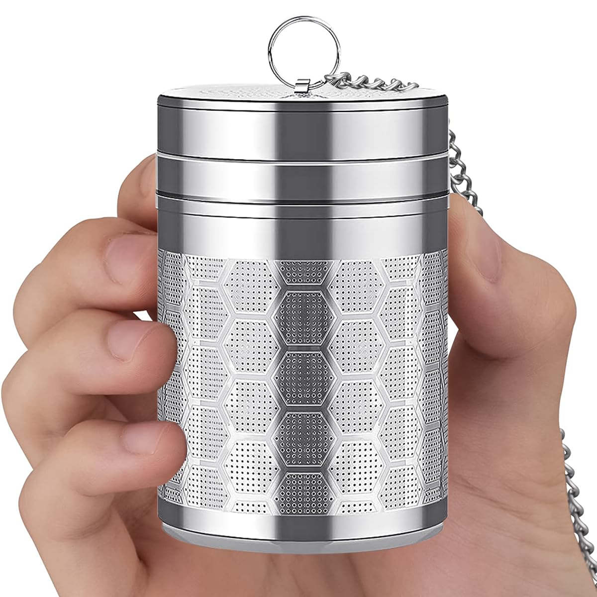 Supvox® Large Tea Infuser 304 Stainless Steel Tea Strainer with Lid Tea Filter for Loose Tea, Chamomile, Green Tea Loose Leaves 2.75 inches Fine Mesh Strainer for Teapots, Cups, Mugs