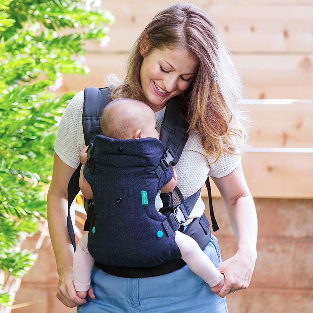 SNOWIE SOFT 4 in 1 Kangaroo Baby Carrier for 0 to 2 Year Use with Lumbar Support & Sun Cover | Adjustable Breathable Cotton