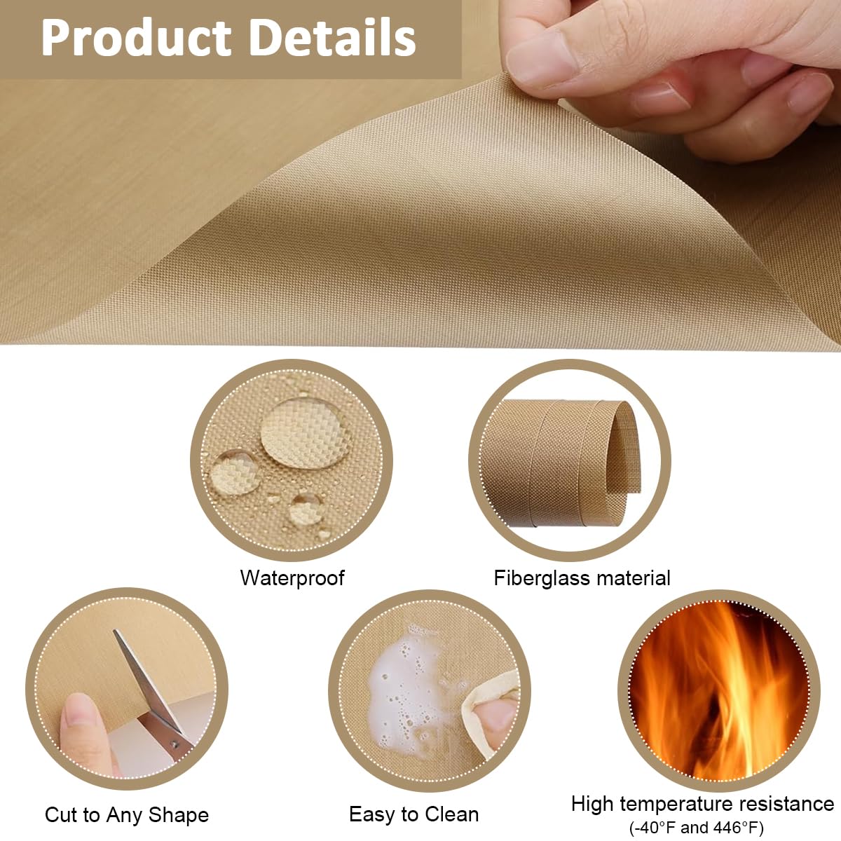 HASTHIP Baking Paper for Oven and Air Fryer 40x33cm Non Stick Greaseproof Reusable Liners