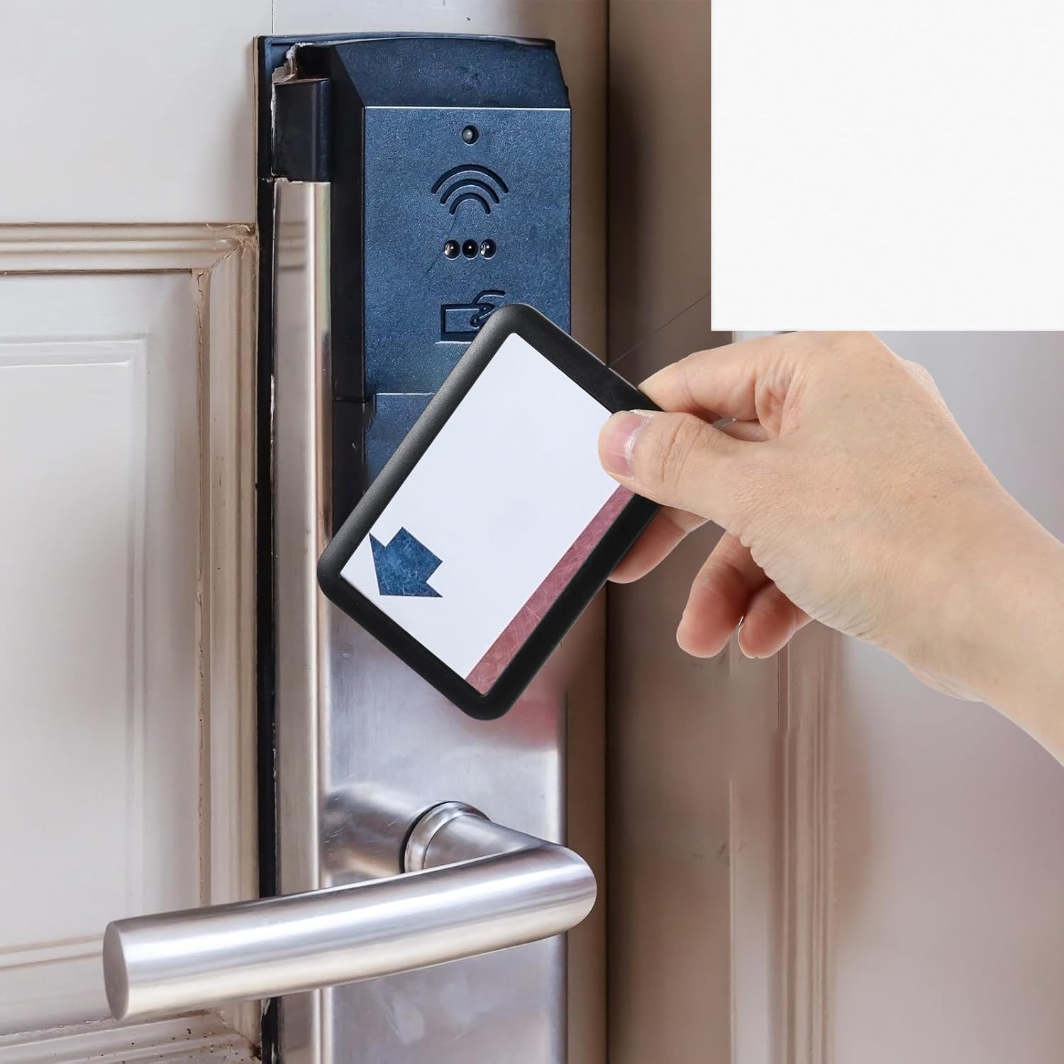 OFIFO ID Badge Holder Set for Office and School with Retractable Nylon Lanyards | 2 Pack Black Waterproof Vertical Card Holders