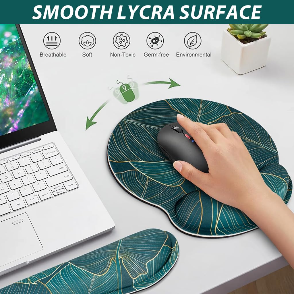 ZORBES Gaming Mouse Pad Set for Home and Office with Memory Foam Support | 3 Pcs Non Slip Ergonomic Design