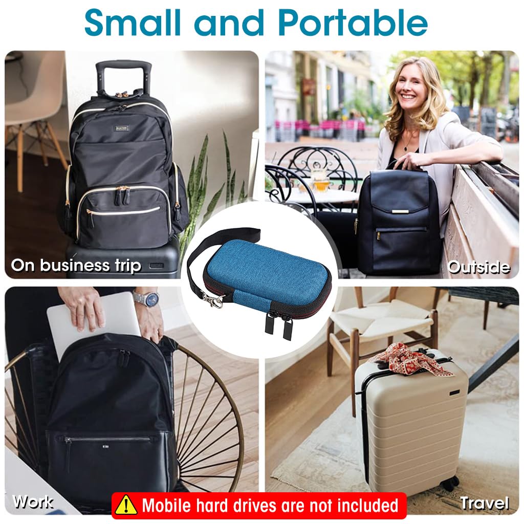 ZORBES SSD Case for SanDisk E60 and E61 Series with 12.2×8×3.5 mm EVA Hard Shell | Plush Lining and Mesh Pocket