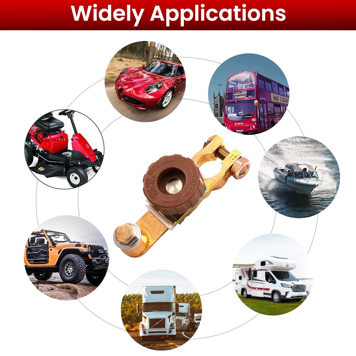 STHIRA Disconnect Switch for Car Truck Marine RV featuring Twist Knob 12V 125A Pure Copper | 3PCS