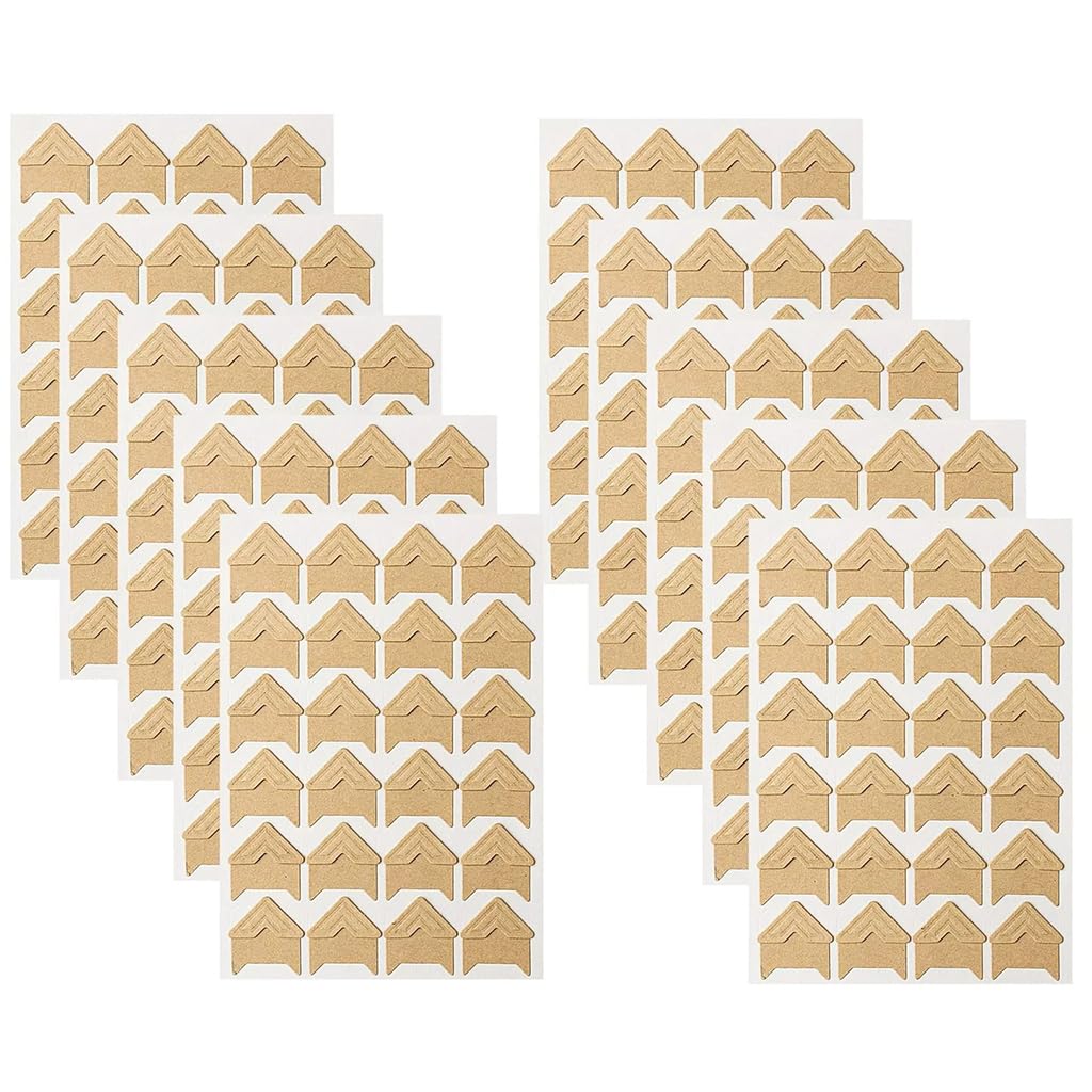 HASTHIP Photo Corner Stickers for Scrapbooking with Self Adhesive Mounts and 240 pcs | Beige 2x2 cm Paper Corners
