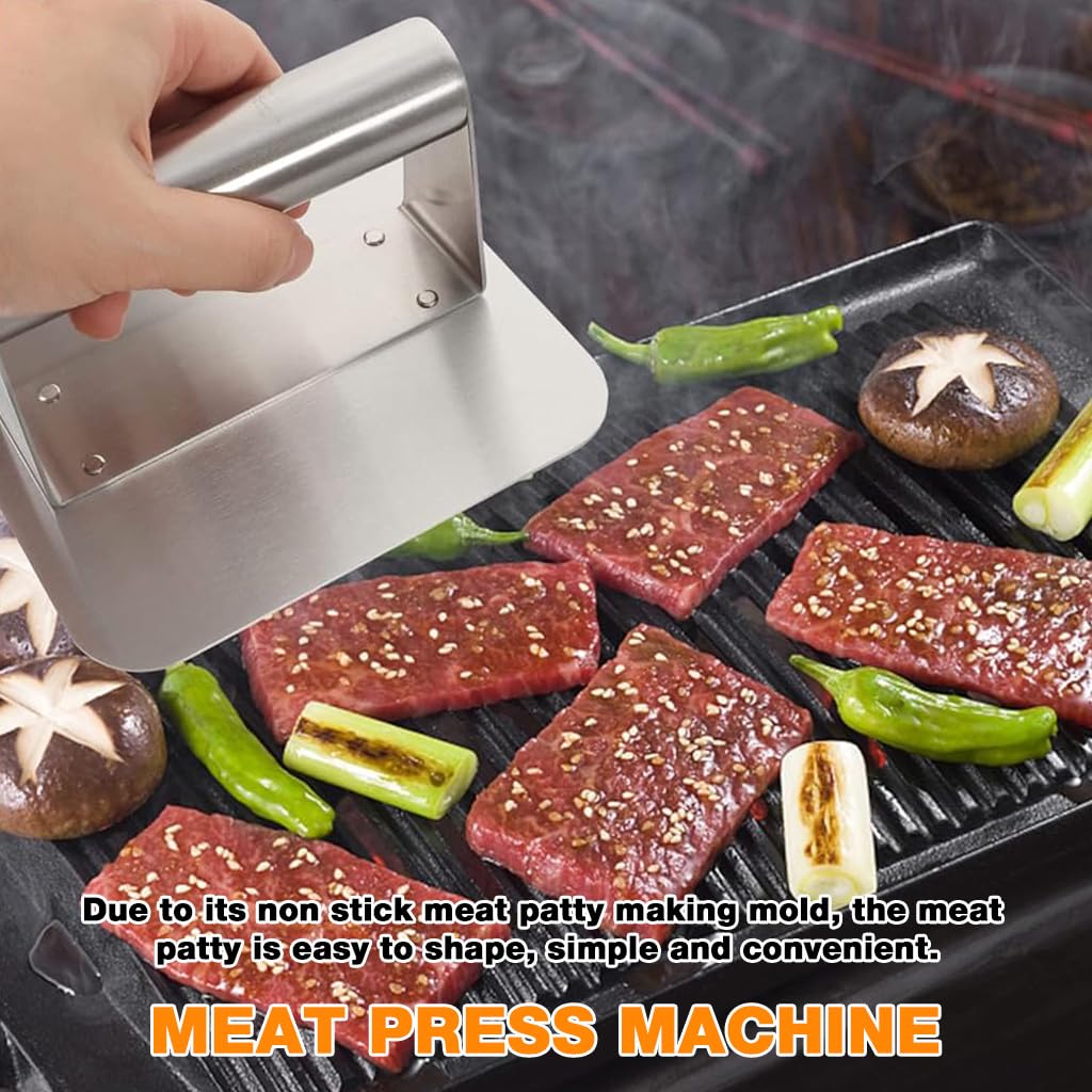 Supvox Burger Press for Homemade Patties featuring 14×7.5 cm Square Plate and Ergonomic Handle