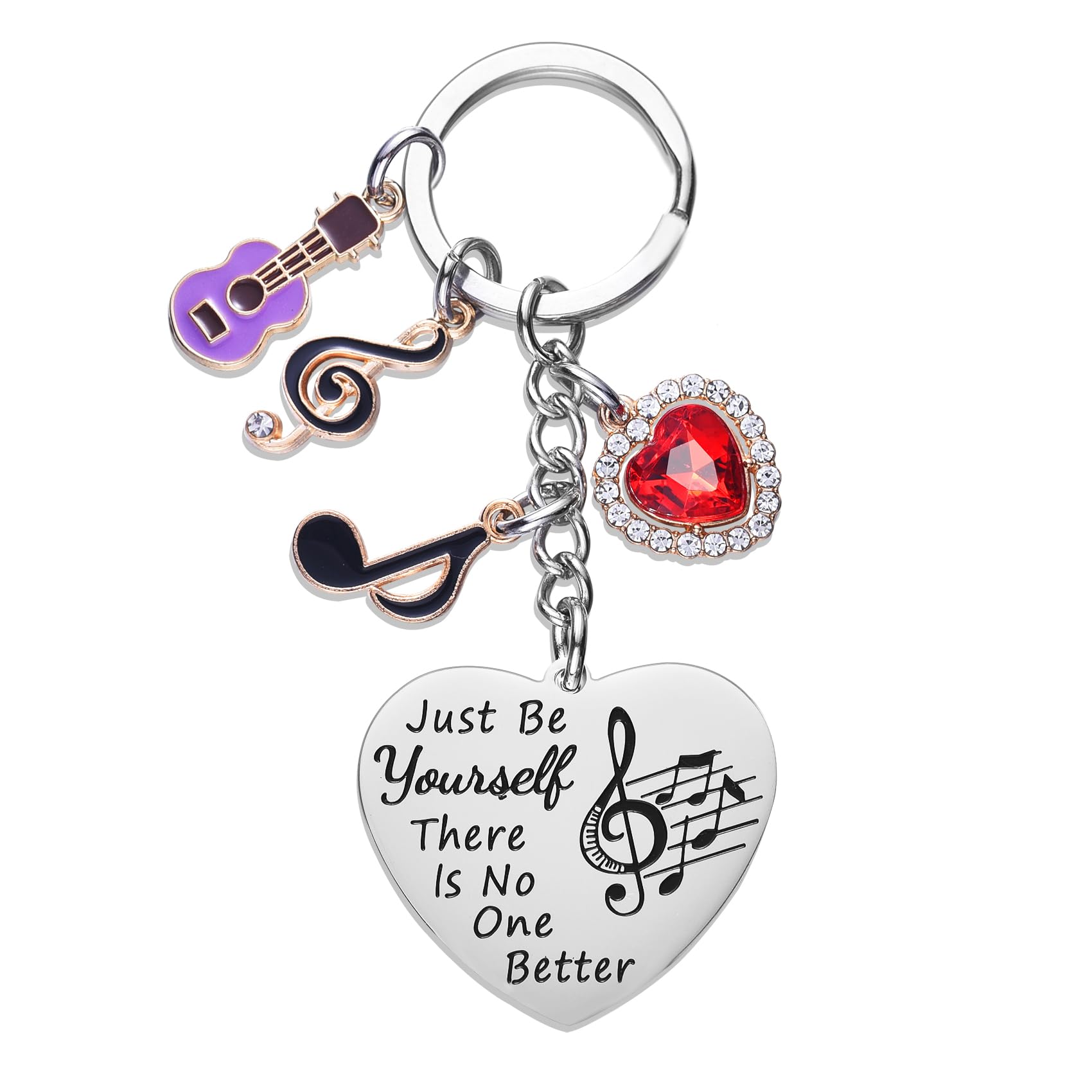 HASTHIP® Taylor Swift Music Lover Keychain Gifts, Inspirational Keyring Heart Charm Music Note Charm Keyring Gift for Fans Teen Girls Daughter Women Cute Keychains