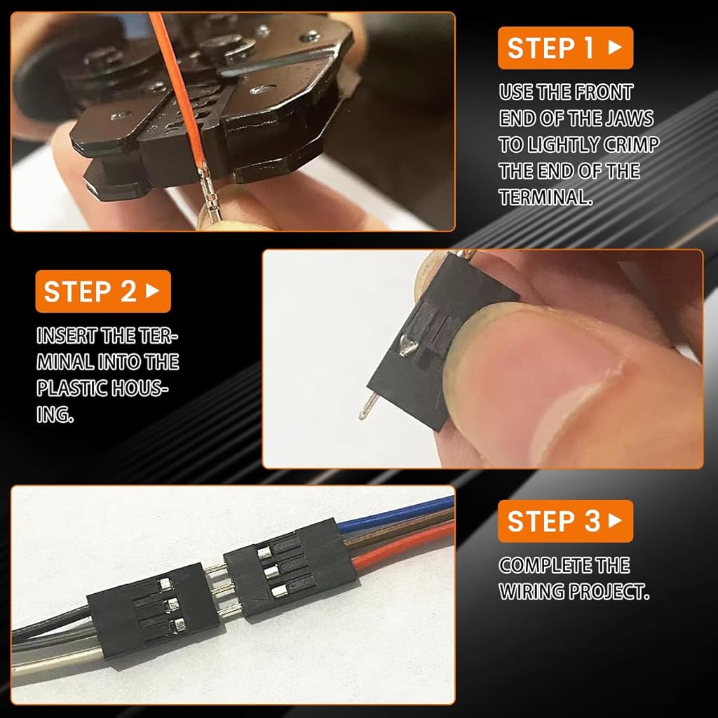 HASTHIP® Wire Crimping Tool Cutter Ratchet Crimper Set with 3100PCS Dupont Connectors Male Female Pin 0.25-1.5mm² for 2.54 3.96mm KF2510 23-16AWG