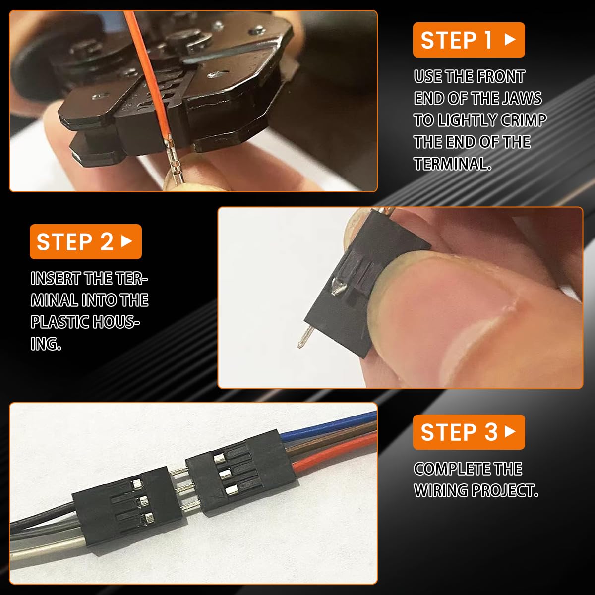 HASTHIP Wire Crimping Tool for DIY and Electrical Repairs with 1550pcs Connectors | Ergonomic Ratchet Handle and High Carbon Steel Construction