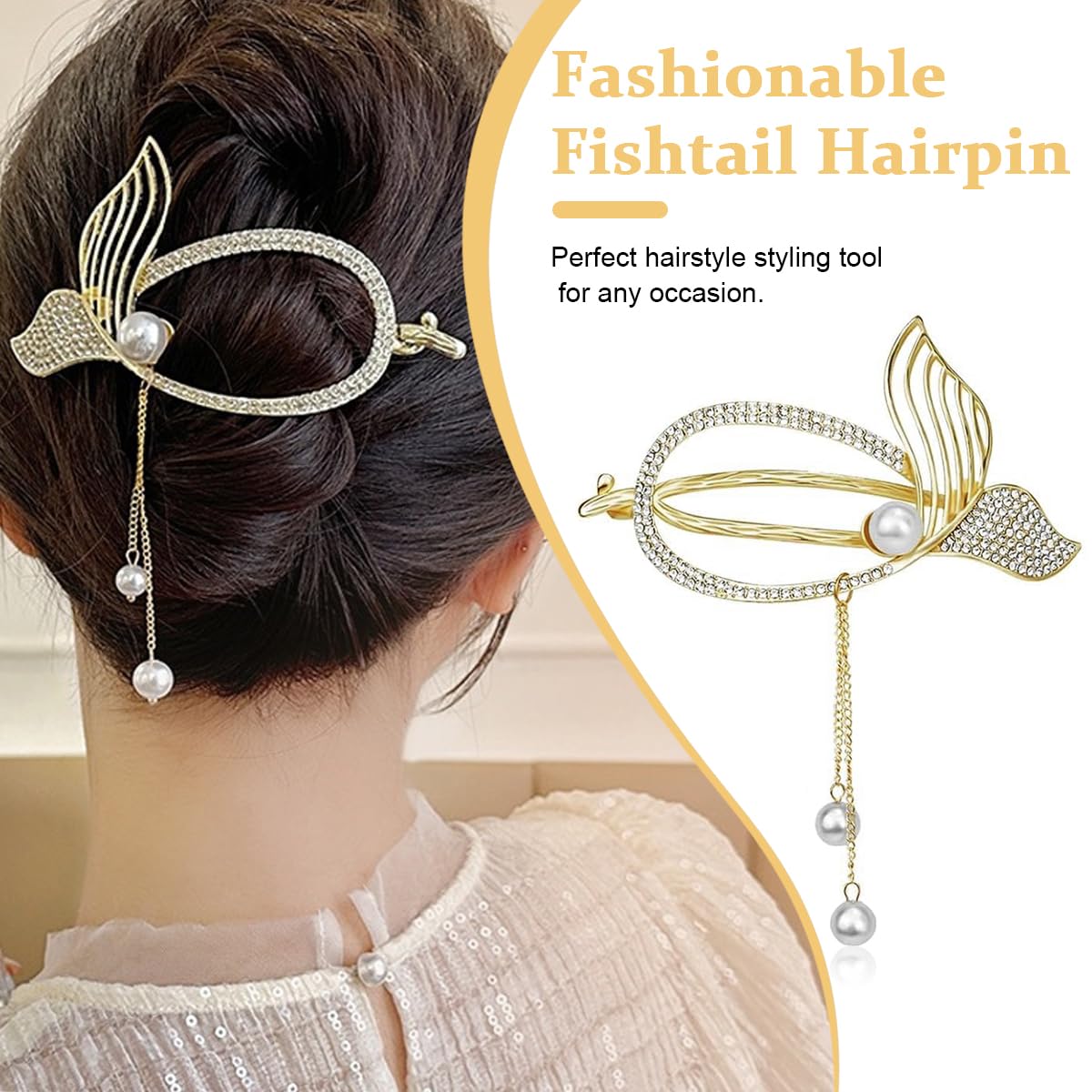 PALAY Hair Clips for Women featuring Mermaid Tail Jaw Design and Gold Alloy Finish | Elegant French Style Accessory for Daily Hairstyles