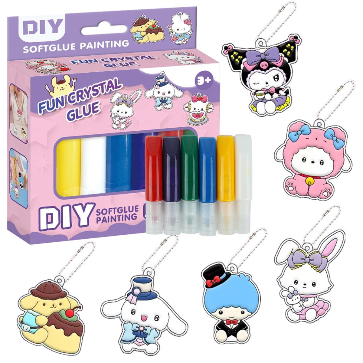 PATPAT DIY Glass Painting Kit for Kids & Adults with 6 Designs and Quick Dry Resin Glue
