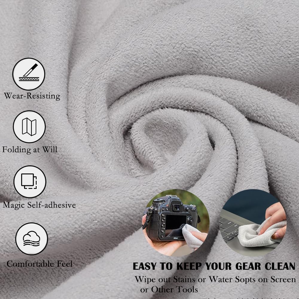 ZORBES Camera Lens Wrapping Cloth 45x45cm for DSLR and Mirrorless | Waterproof Silicone-Coated Organizer Wrap 2PCS