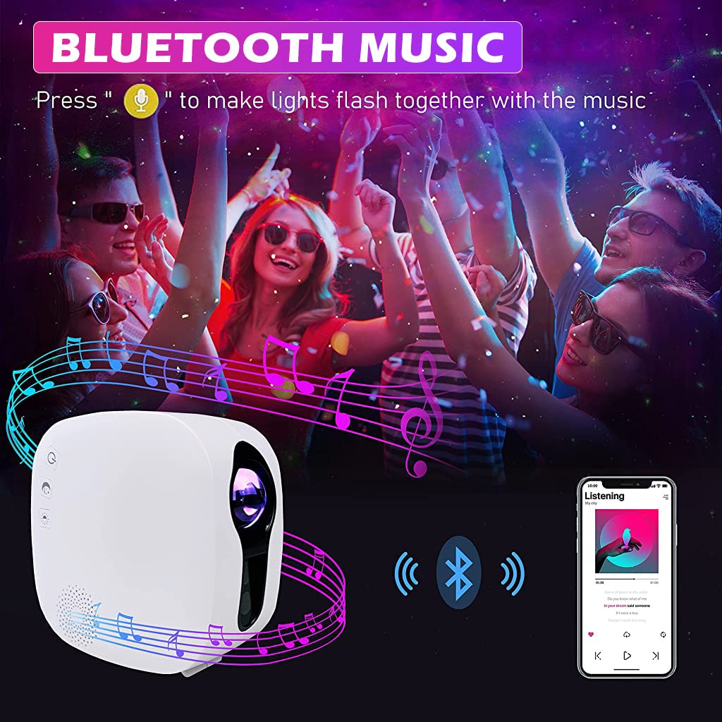 ELEPHANTBOAT Aurora Star Light Projector with 31 Modes and Bluetooth Music Player | Remote Control Timer Gift for Bedroom