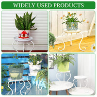 HASTHIP® 2Pcs Floor Plant Holder 9 Inches Height Metal Plant Stand Easy Assembly Plant Pot Display Stand Metal Fine Coating Plant Stand for Balcony, Home, Office