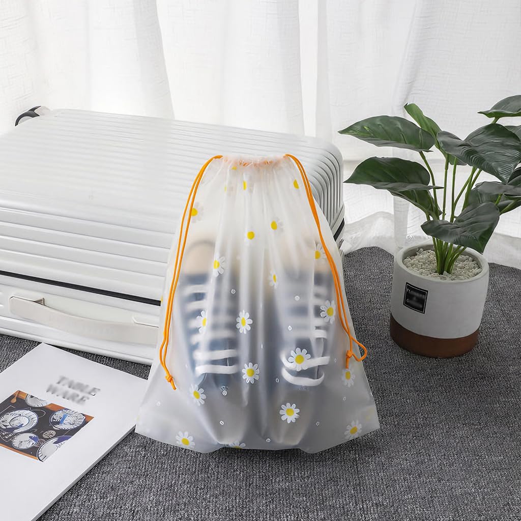 Zibuyu Clear Plastic Shoe Bags for Travel with Drawstring Closure 10PCS 30x35cm | Waterproof Storage Organizer