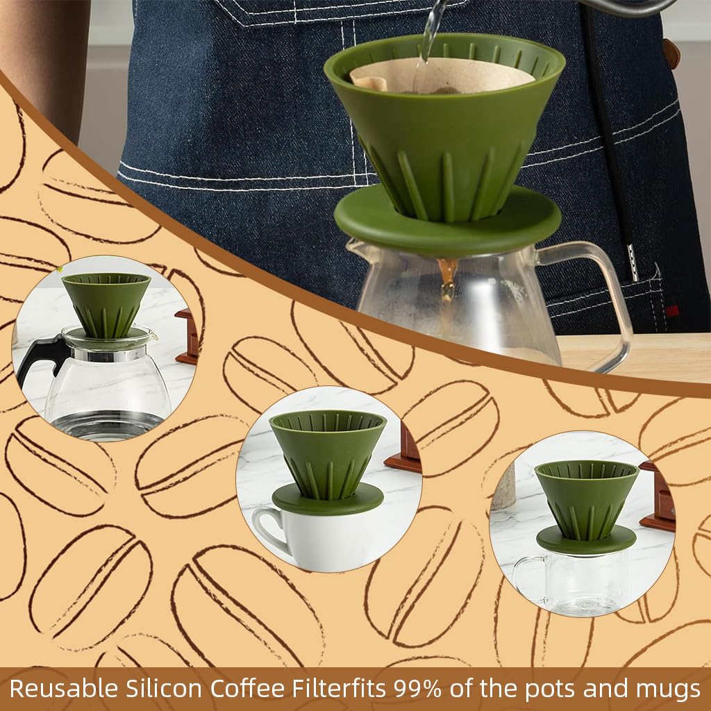 Supvox Coffee Dripper for Customized Brewing with Double Sided Design and 10.2 cm Tray | Food Grade Silicone