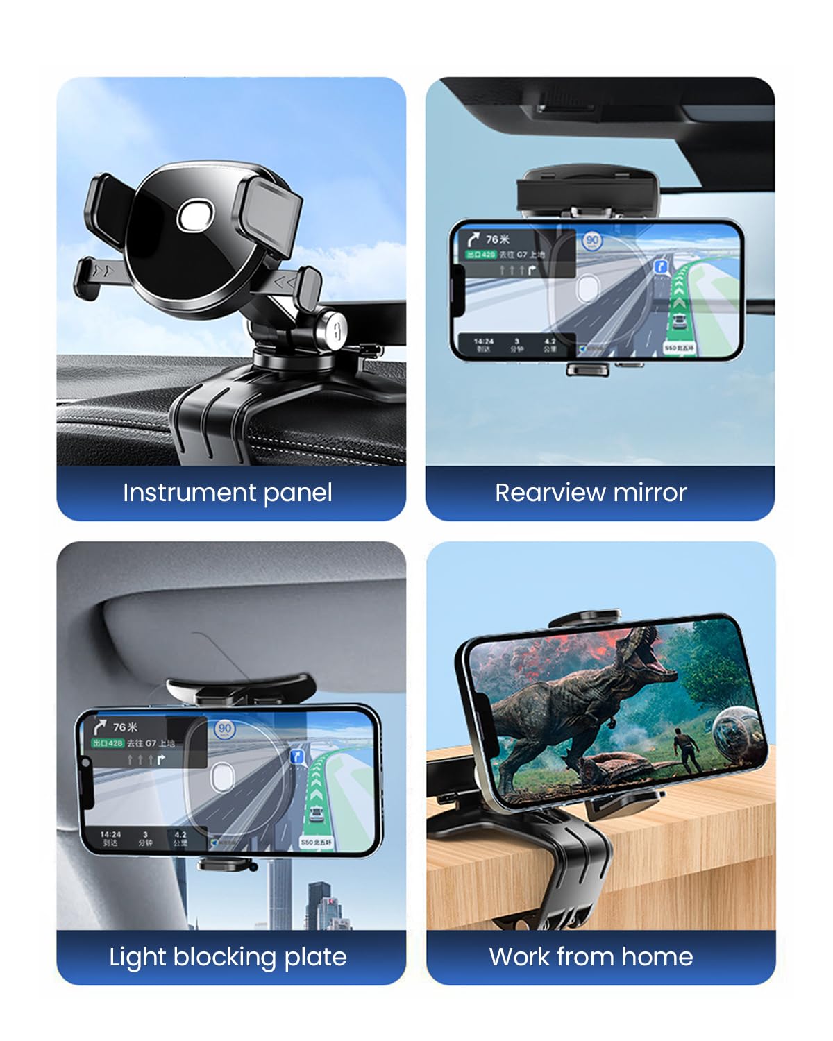 STHIRA Mobile Holder for Car Dashboard with 360° Adjustable Rotation | Universal Fit for Smartphones