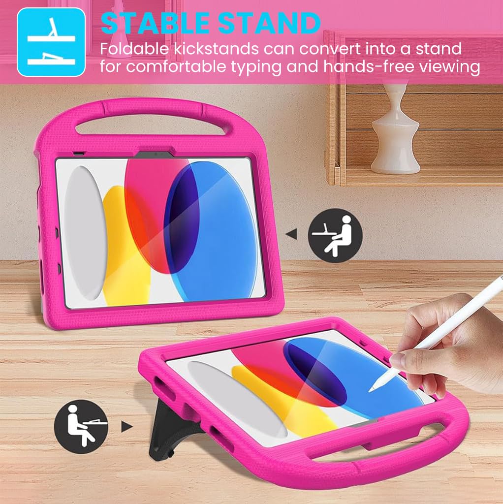 ZORBES iPad 10th Generation 10.9 inch Tablet Case with Handle Stand and Screen Protector | Shockproof EVA Cover for Kids and Travel