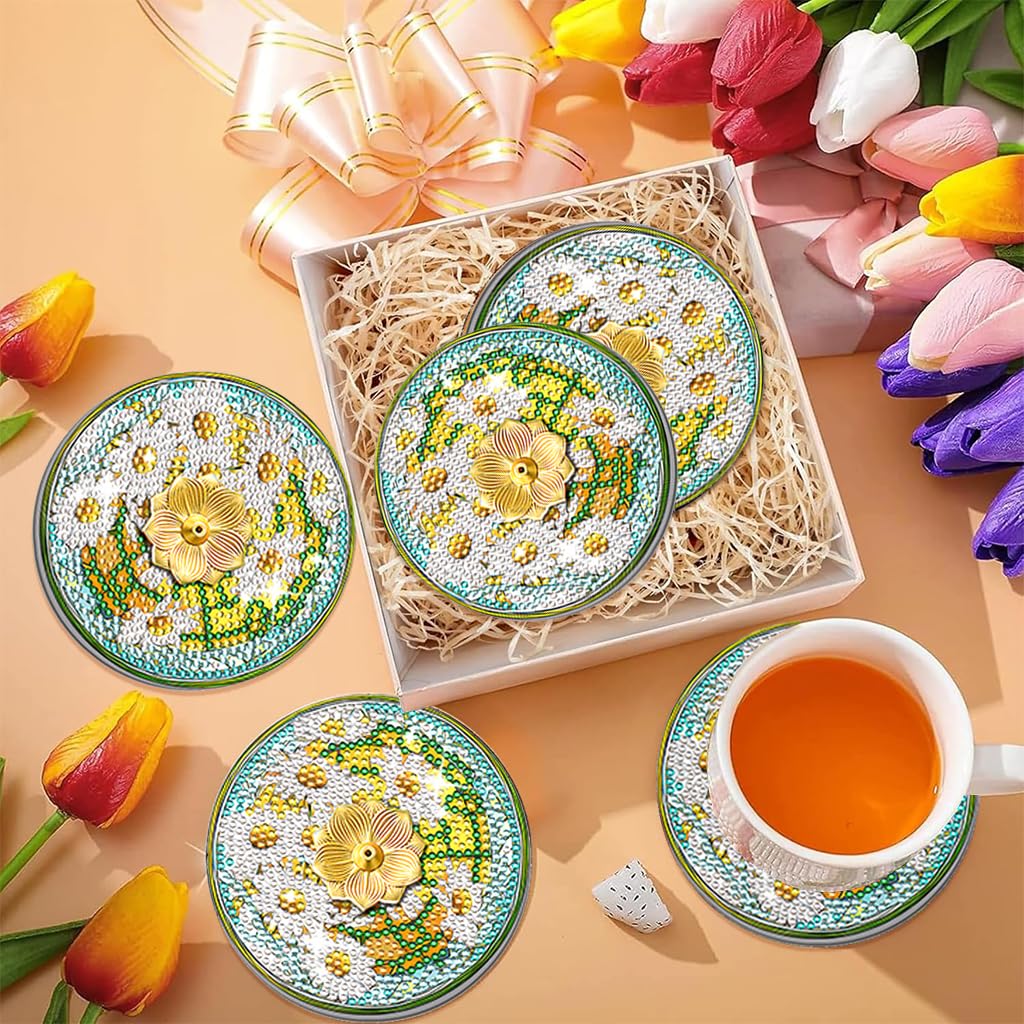 HASTHIP Diamond Painting Kit for Home Decor with Dual Function Lotus Incense Holder | DIY Gift Set