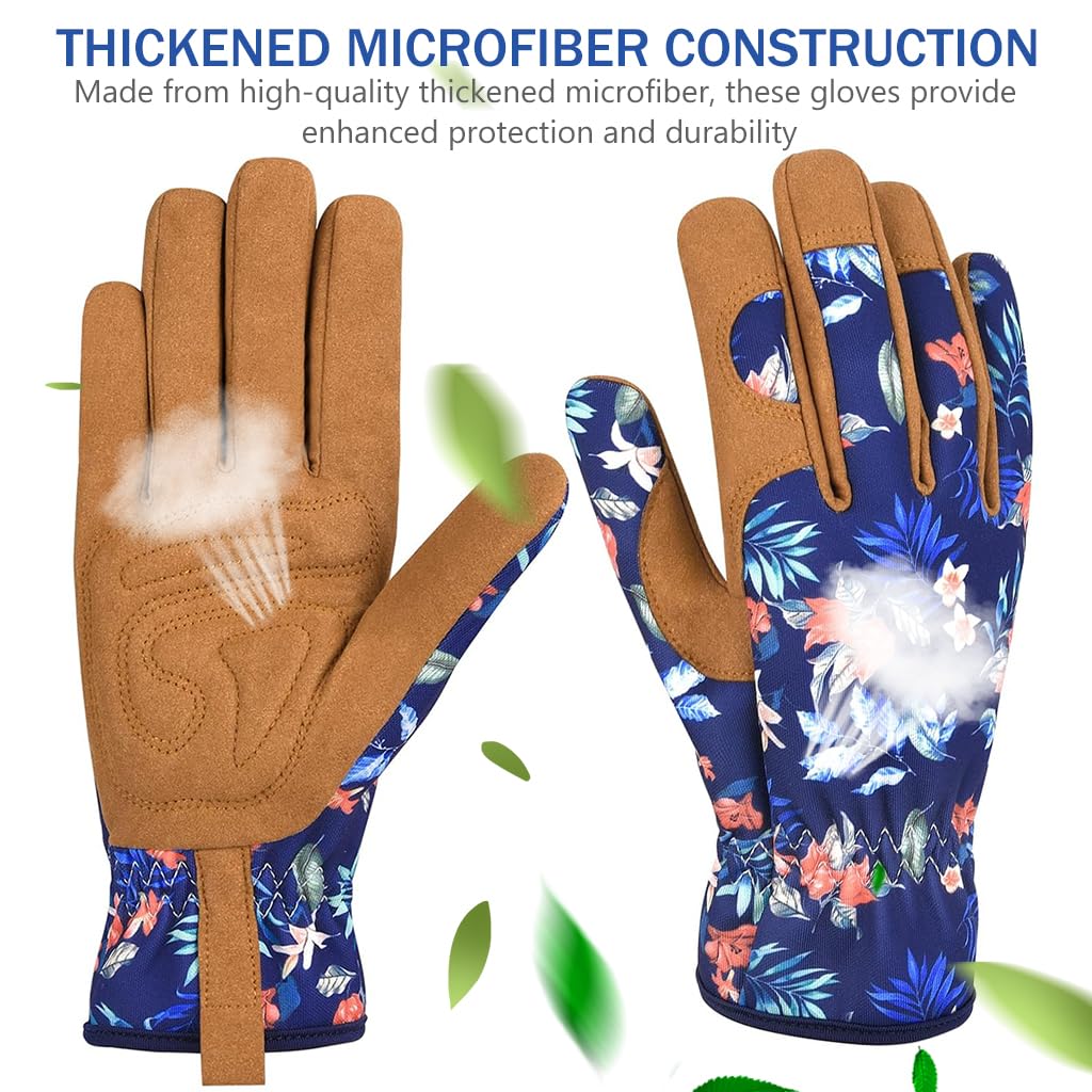 HASTHIP Gardening Gloves for Garden Home, Puncture Resistant Garden Gloves for Pruning Blackberries/Thorny Bushes/Roses/Wild Plants, Heavy Duty Garden Farming Gloves for Weeding, Gardening