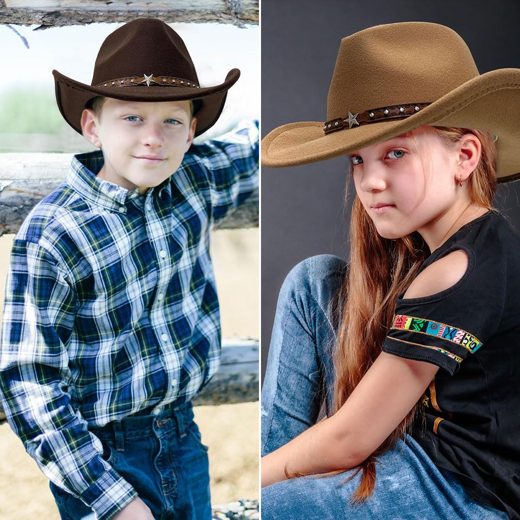 GUSTAVE Hat Bands for Cowboy Hats with Leather and Rivet Designs | 2 Pcs Adjustable Set