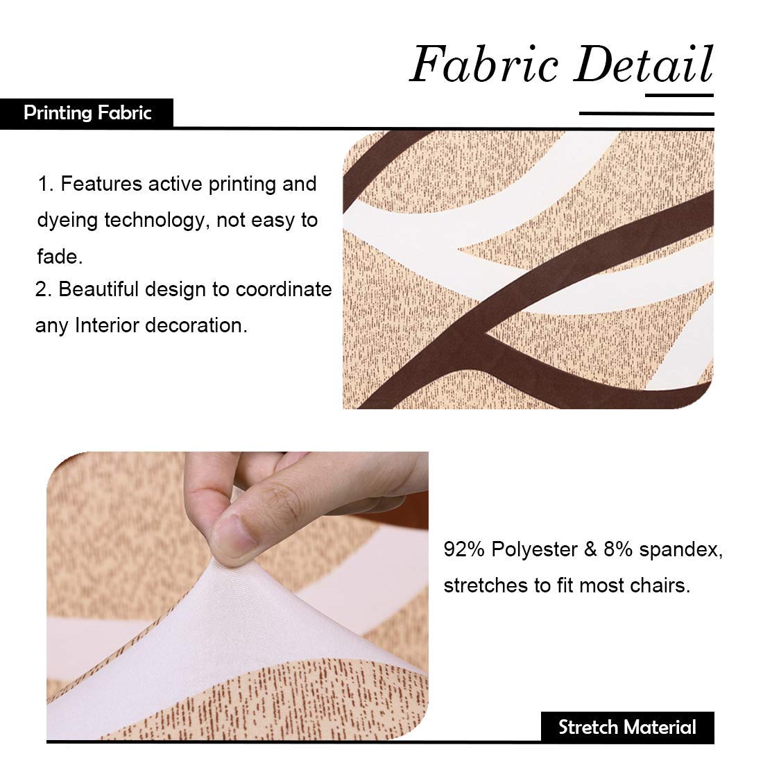 HASTHIP Chair Covers for Dining Room with Stretch Fit 4 Pieces | Washable Polyester Spandex Off White