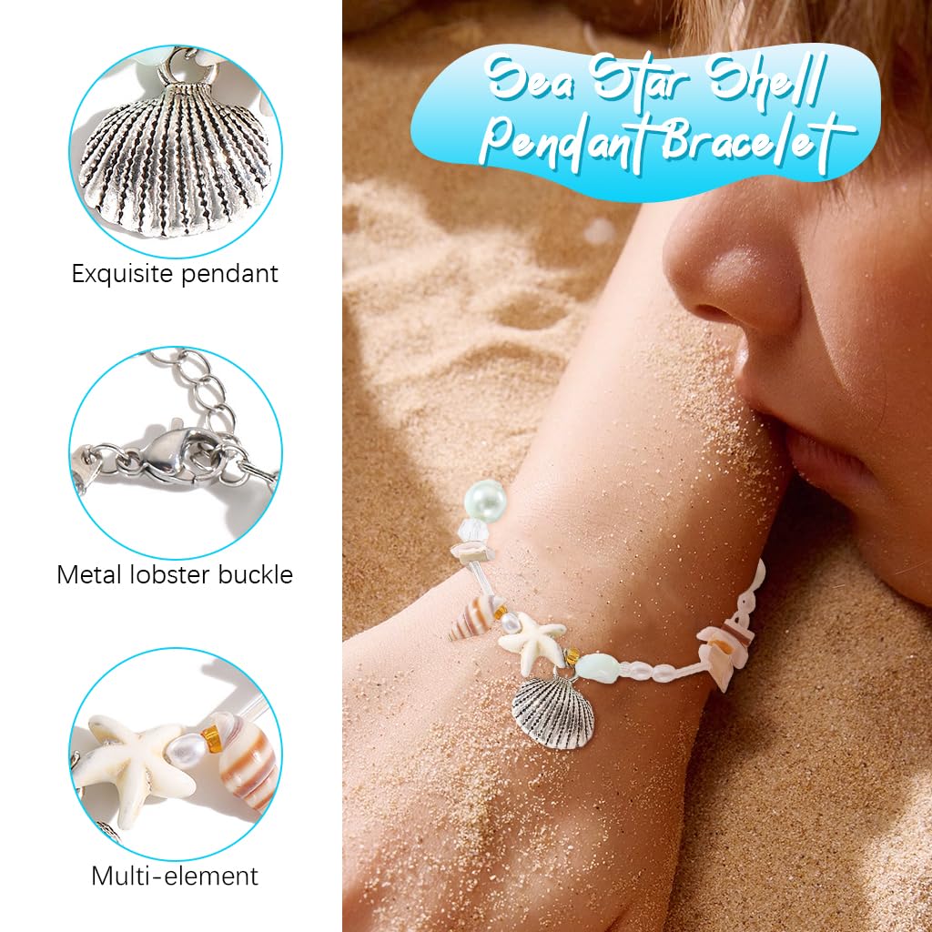 SANNIDHI Bracelet for Women featuring Boho Seashell and Starfish Beads | Beach Gift Accessory